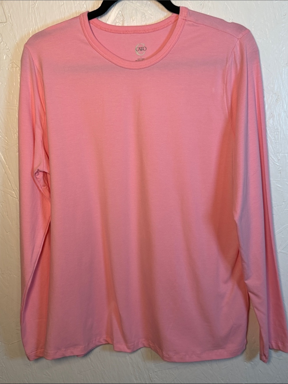 Cato Women's Long-Sleeve Crewneck Tee - Pink